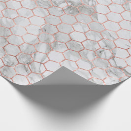 Rose Gold Marmor Hex Wrapping Paper Geschenkwrap Geschenkpapier