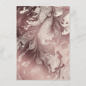 Rose Gold Marmor Hochzeitsdetails über Creme Begleitkarte (Rückseite)