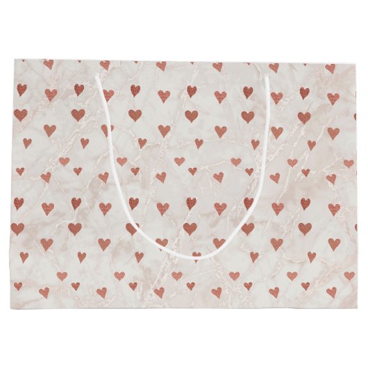 Rose Gold Marmor Hörbeutel Große Geschenktüte (Rückseite)