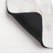 Rose Gold Marmor individuelles Monogramm Mousepad (Ecke)