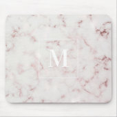Rose Gold Marmor individuelles Monogramm Mousepad (Vorne)