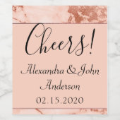 Rose Gold Marmor Käse Weinetikett (Einzelnes Label)