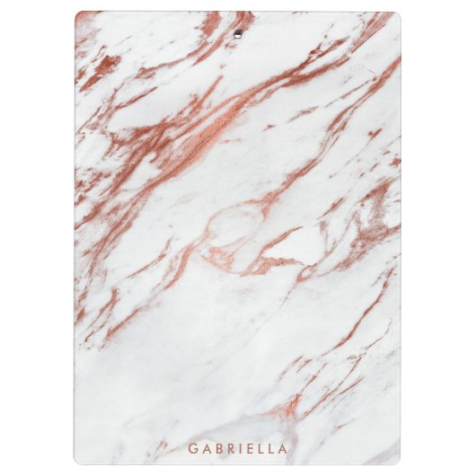 Rose Gold Marmor Klemmbrett (Rückseite)