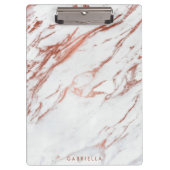 Rose Gold Marmor Klemmbrett (Vorderseite)