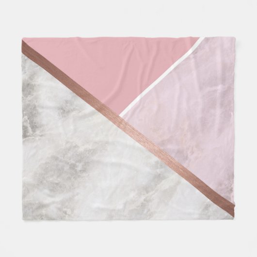 Rose Gold Marmor Kupfer Fleece Blanket (Vorderseite (Horizontal))