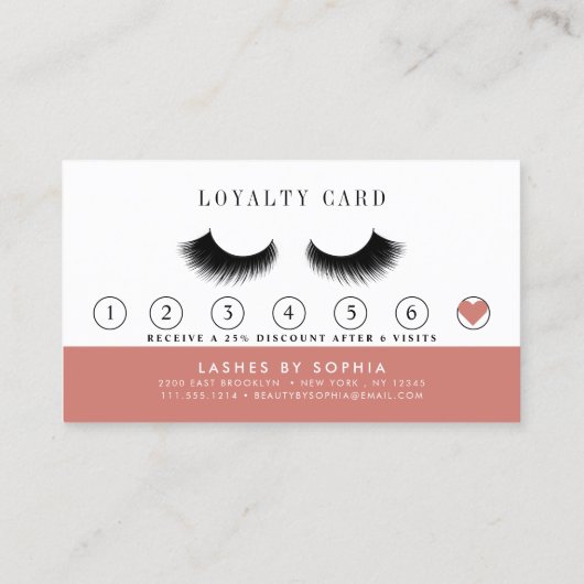 Rose Gold Marmor Lashes Treuekarte (Rückseite)