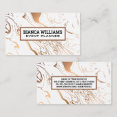 Rose Gold Marmor Liquid Background Visitenkarte (Vorne/Hinten)