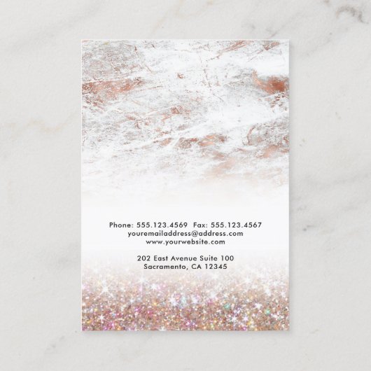 Rose Gold Marmor Logo Necklace Armband Visitenkarte (Rückseite)