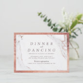 Rose Gold Marmor Luxus moderne Hochzeitsempfang Begleitkarte (Stehend Vorderseite)