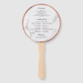 Rose Gold Marmor Luxus moderne Hochzeitsfeier Fächer (Rückseite)