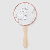 Rose Gold Marmor Luxus moderne Hochzeitsfeier Fächer (Vorderseite)