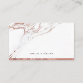 Rose Gold Marmor Luxus moderne Hochzeitsfeiern Pla Platzkarte (Rückseite)