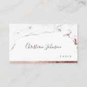Rose Gold Marmor Luxus moderne Hochzeitsfeiern Pla Platzkarte (Vorderseite)
