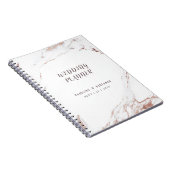 Rose Gold Marmor Luxus moderne Hochzeitsplaner Notizblock (Rechte Seite)