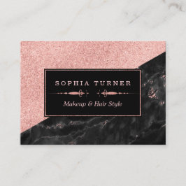 Rose Gold Marmor Makeup Artist Haar Stylist Custom Treuekarte