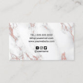 Rose Gold Marmor Makeup Künstlertrappe Stylist Sal Visitenkarte (Rückseite)