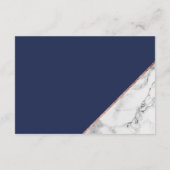 Rose Gold Marmor Marmor Drehbuch Hochzeitsrichtung Begleitkarte (Rückseite)