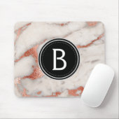 Rose Gold Marmor Mit Monogramm Modern Mouse Pad Mousepad (Mit Mouse)