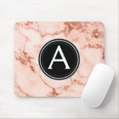 Rose Gold Marmor Mit Monogramm Modern Mouse Pad Mousepad (Mit Mouse)