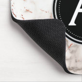 Rose Gold Marmor Mit Monogramm Modern Mouse Pad Mousepad (Ecke)