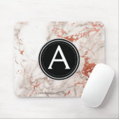 Rose Gold Marmor Mit Monogramm Modern Mouse Pad Mousepad (Mit Mouse)