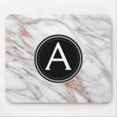 Rose Gold Marmor Mit Monogramm Modern Mouse Pad Mousepad (Vorne)