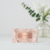 Rose Gold Marmor Modernes Elegantes Visitenkarte (Stehend Vorderseite)