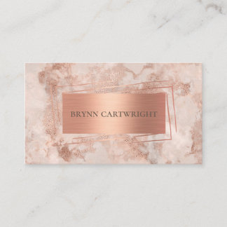 Rose Gold Marmor Modernes Elegantes Visitenkarte