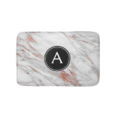 Rose Gold Marmor Monogram Bath Mat Badematte (Vorderseite)