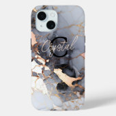 Rose Gold Marmor Monogram Custom Case-Mate iPhone Hülle (Rückseite)