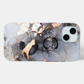 Rose Gold Marmor Monogram Custom Case-Mate iPhone Hülle (Rückseite (Horizontal))