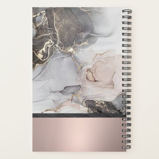 Rose Gold & Marmor Monogram Lehrer Planner Planer (Rückseite)