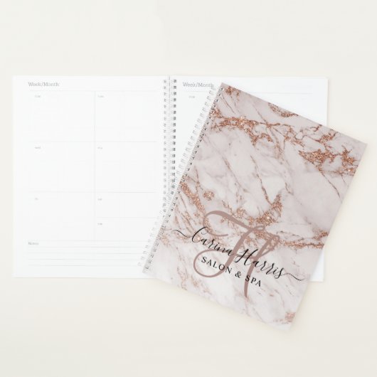 Rose Gold Marmor Monogram Salon Termin Buch Planer (Anzeige)