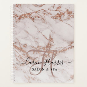 Rose Gold Marmor Monogram Salon Termin Buch Planer