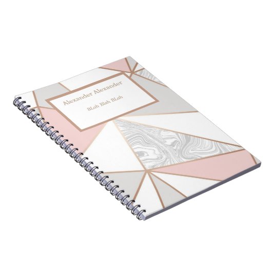 Rose Gold-Marmor-NoteBook Notizblock (Rechte Seite)
