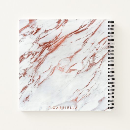 Rose Gold Marmor Notizblock (Rückseite)