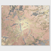 Rose Gold Marmor Peach Blush Grau Abstrakt Geschenkpapier (Flach)
