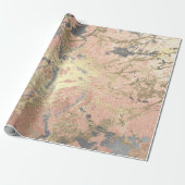 Rose Gold Marmor Peach Blush Grau Abstrakt Geschenkpapier (Ungerollt)