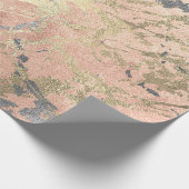 Rose Gold Marmor Peach Blush Grau Abstrakt Geschenkpapier (Ecke)
