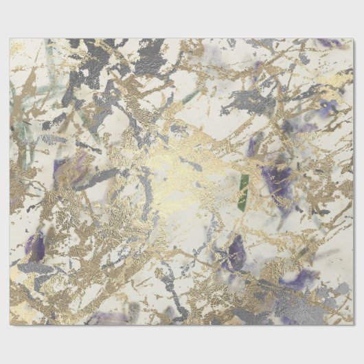 Rose Gold Marmor Peach Blush Grau Hütte Geschenkpapier (Flach)