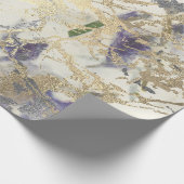 Rose Gold Marmor Peach Blush Grau Hütte Geschenkpapier (Ecke)