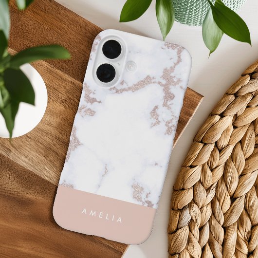 Rose Gold Marmor Personalisiert Case-Mate iPhone Hülle