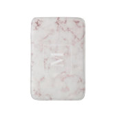 Rose Gold Marmor Personalisiert Monogramm Badematte (Vorderseite Vertikal)