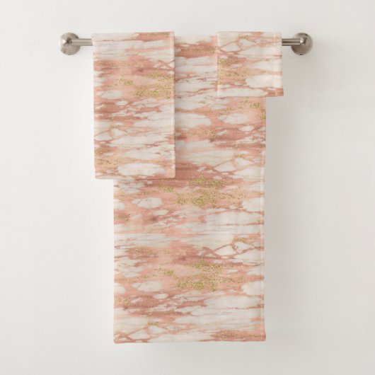 Rose Gold Marmor Pink Stone Badetücher Badhandtuch Set (Insitu)