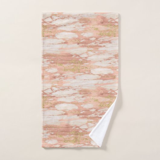 Rose Gold Marmor Pink Stone Badetücher Badhandtuch Set (Handtuch)