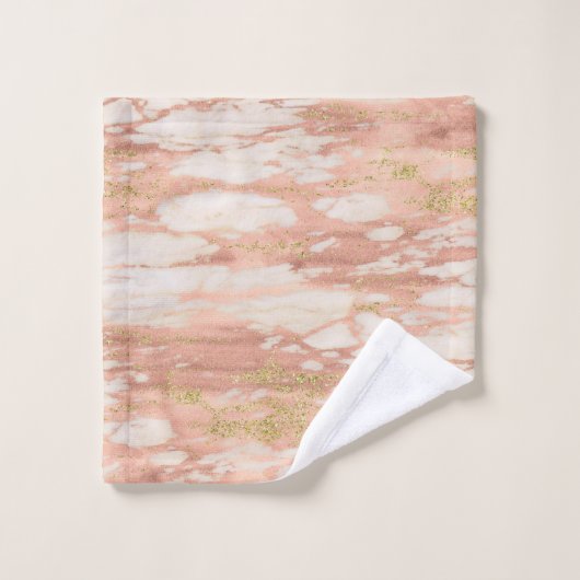 Rose Gold Marmor Pink Stone Badetücher Badhandtuch Set (Waschlappen)