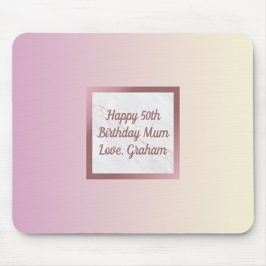 Rose Gold Marmor rosa Farbton mit benutzerdefinier Mousepad (Vorne)