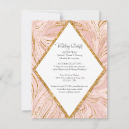 Rose Gold Marmor Rosa Hochzeitsdetails Einladung
