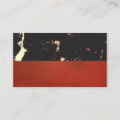 Rose-Gold-Marmor | Roter Leder Visitenkarte (Rückseite)