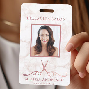 Rose Gold Marmor Scheren Foto Haarstylle Ausweis